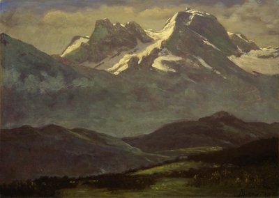 ピークまたは雪をかぶった山の夏の雪 作： Albert Bierstadt